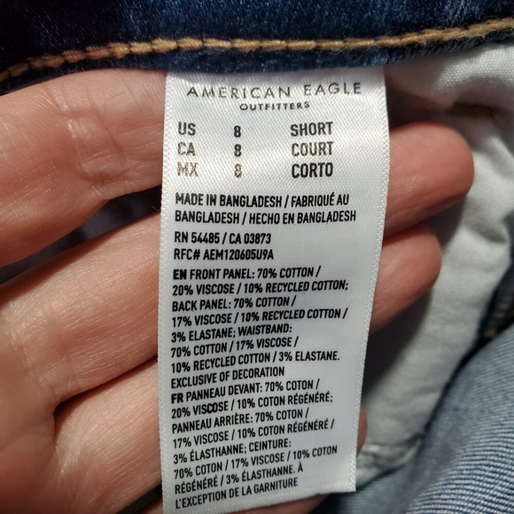AMERICAN EAGLE Curvy Mom Jeans Real Good Hi-Rise Stretch Women's 8P Short x 26" - Picture 11 of 15